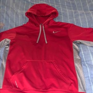 Nike Thermafit Hoodie, red with grey sides